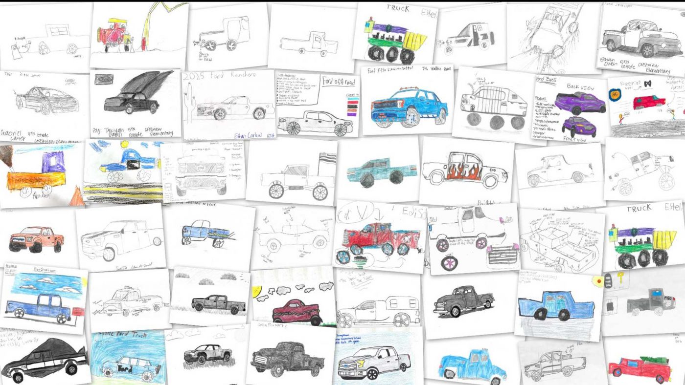 Con dibujos infantiles, Ford anunció su próxima pick-up EV