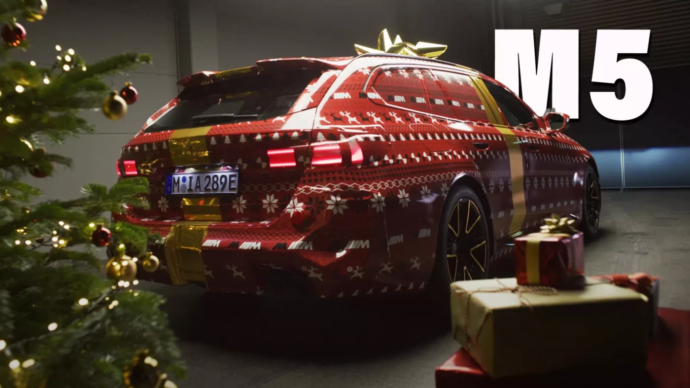 La BMW M5 Wagon con disfraz navideño será híbrida 1